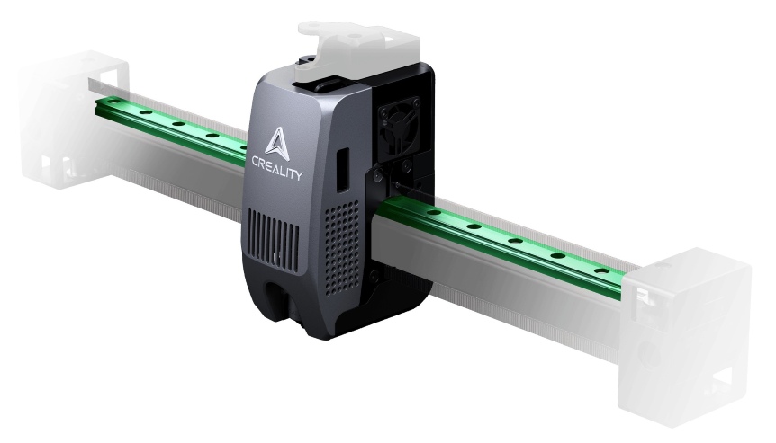 Крупний план сталевої лінійної рейки осі X